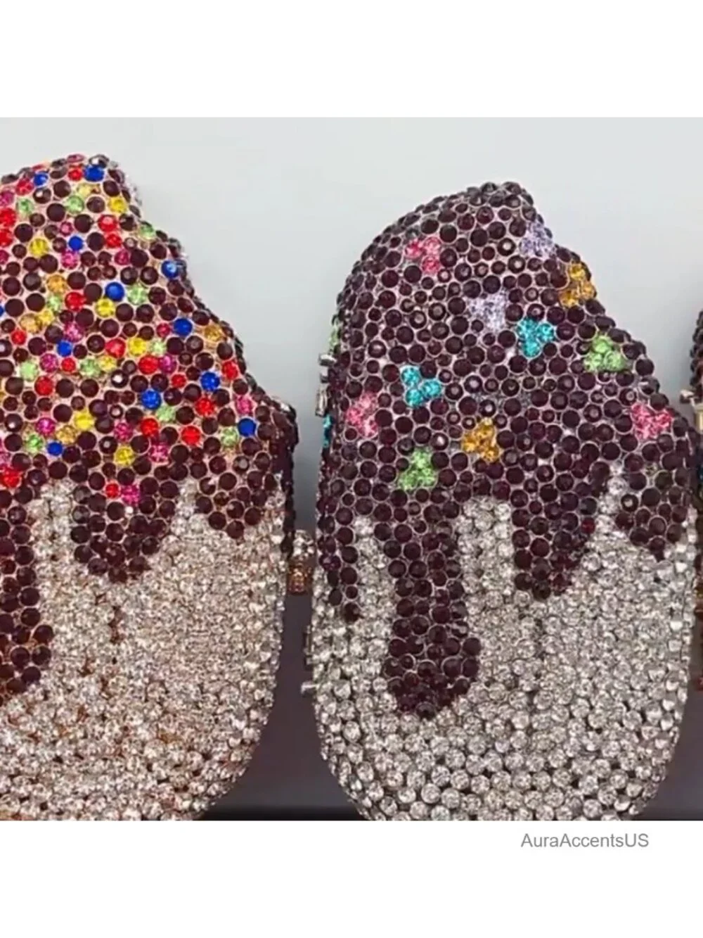Ice Cream Shape Glitter Rhinestone Evening Clutch Shoulder Bag